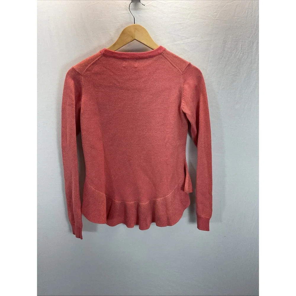 Lot of 2 Molo Tops Sz 13/14 Long Sleeve Jersey T Ruffle Knit Sweater Coral/Pink